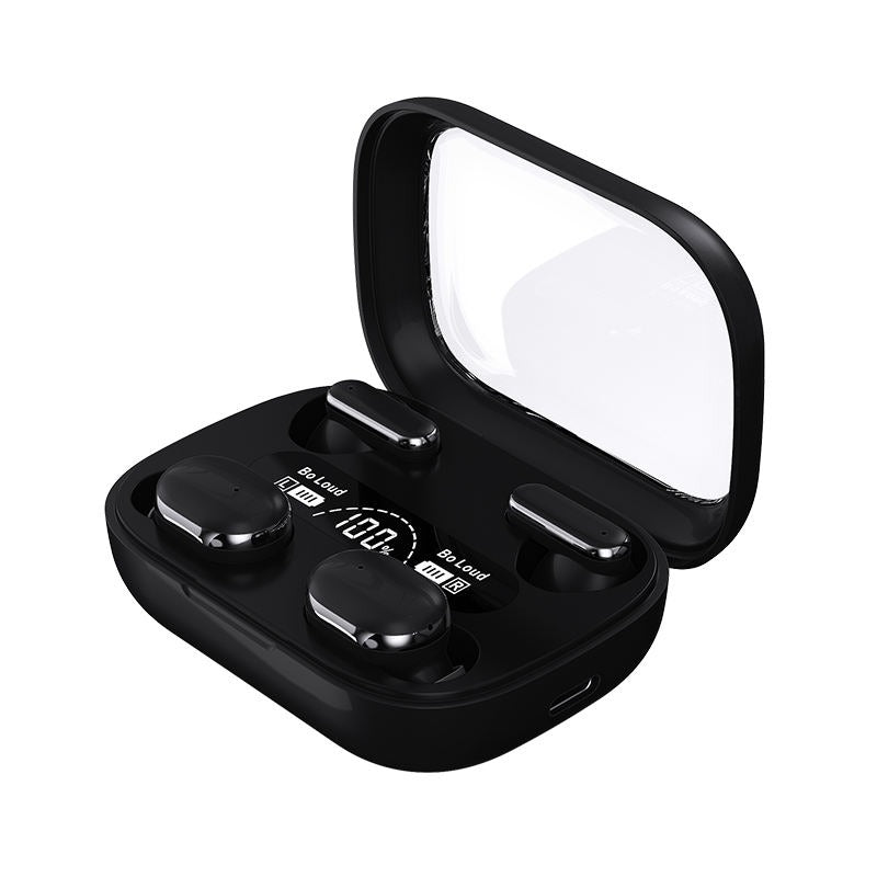 BO Loud Wireless TWS Earbuds with Dual LED Battery Display & Transparent Charging Case