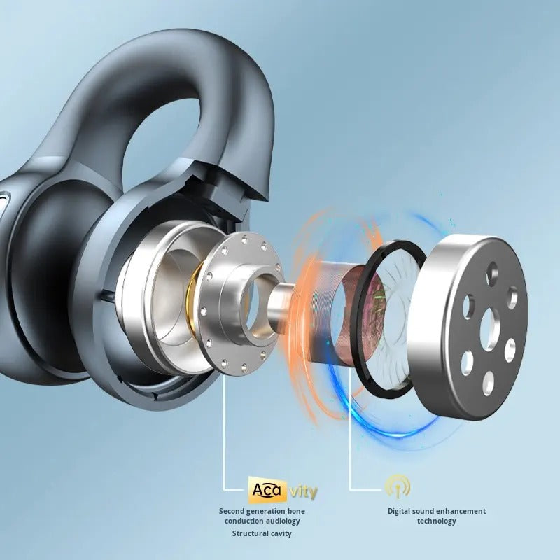 AirLoop Pro Black TWS Earbuds with Open-Ear Comfort Design & LED Digital Display Case