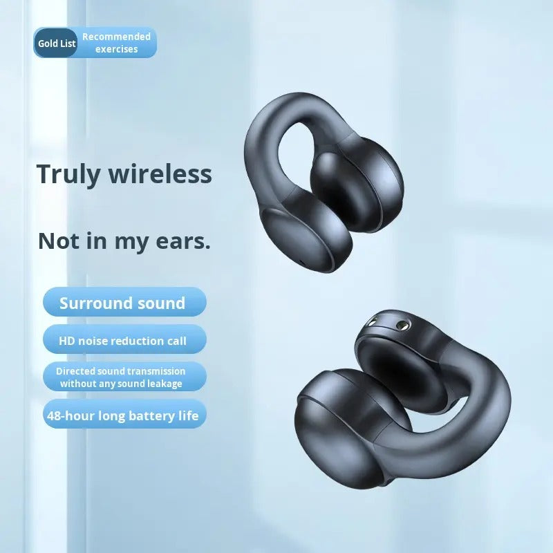 AirLoop Pro Black TWS Earbuds with Open-Ear Comfort Design & LED Digital Display Case