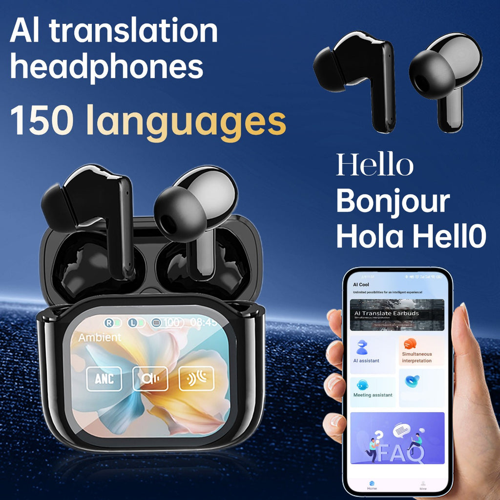 SmartScreen TWS Wireless Earbuds with Full Touch Display Case, ANC Mode & HD Sound