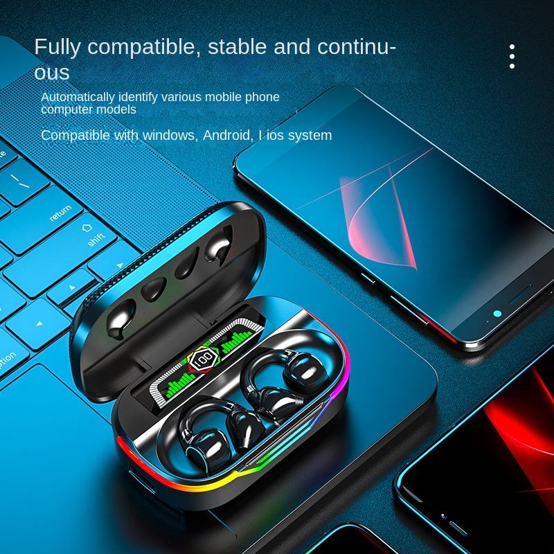RGB Gaming TWS Earbuds with LED Power Display, PowerBank Case & Music Control Buttons