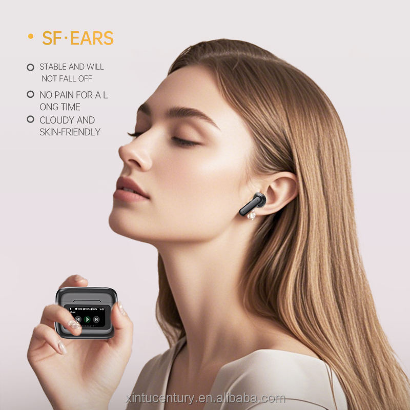 SmartTouch Display TWS Wireless Earbuds with Full Music Screen, HD Sound & Dual-Color Case (Black/White)