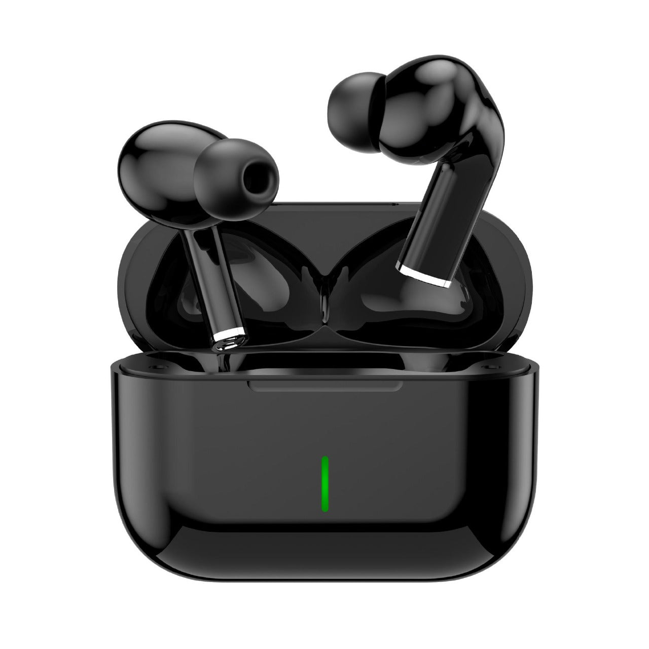 Glossy Black ProPods TWS Earbuds with HD Sound, Deep Bass & Smart LED Indicator Case