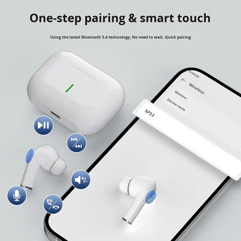 Glossy Black ProPods TWS Earbuds with HD Sound, Deep Bass & Smart LED Indicator Case